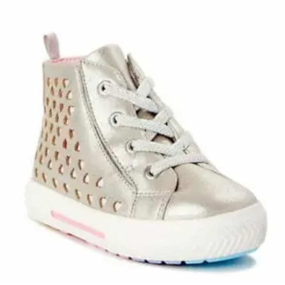 Wonder Nation Girls Silver Hi Top Sneakers 👟 Sz 2 NWT